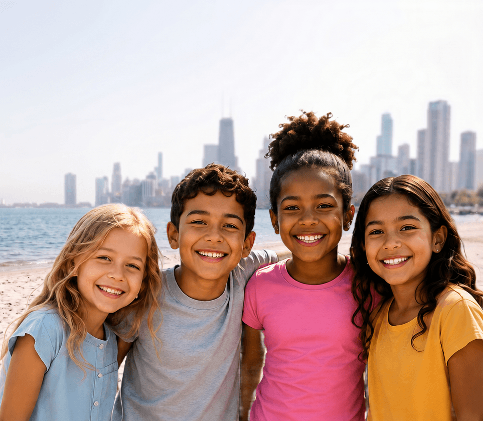 Happy children smiling