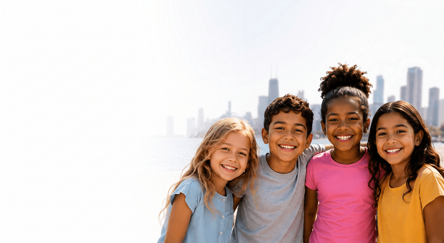 Happy children smiling